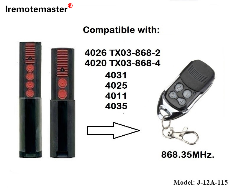 Per 4020 4026 TX03-868-4 Remote Control 868mhz TX03-8-4 Rolling Code