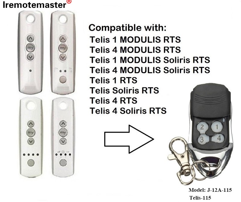 Per Telis 1 RTS Telis Soliris RTS 4 RTS Telecomando per porta di garage 433,42 MHz